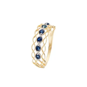 Produit De Marque Bague Or Jaune 375/1000 "Pianosa" Saphir 0,38/6