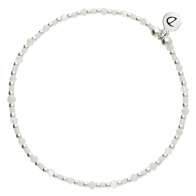 BRACELET ÉLASTIQUE BLANC INTEMPOREL Argent 925 Prix Bas