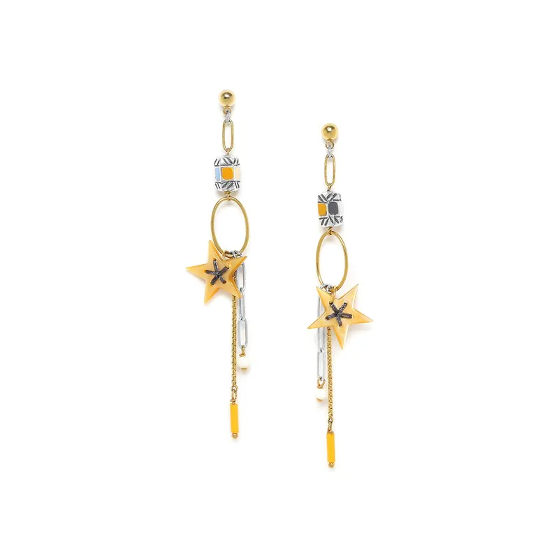 Retour Gratuit Boucles d'oreilles poussoir étoile longues - Justine