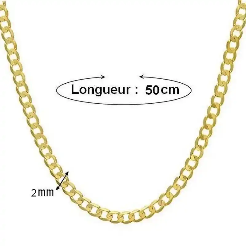 Collier mixte - Maille cheval 2 mm - 50 cm En Vogue