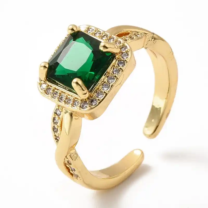 Bague femme réglable diamant CZ vert Must-Have