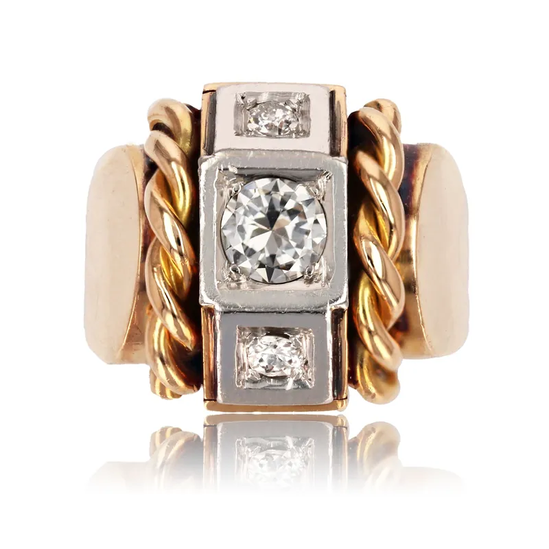 Prix Cassé Bague tank chevalière diamants