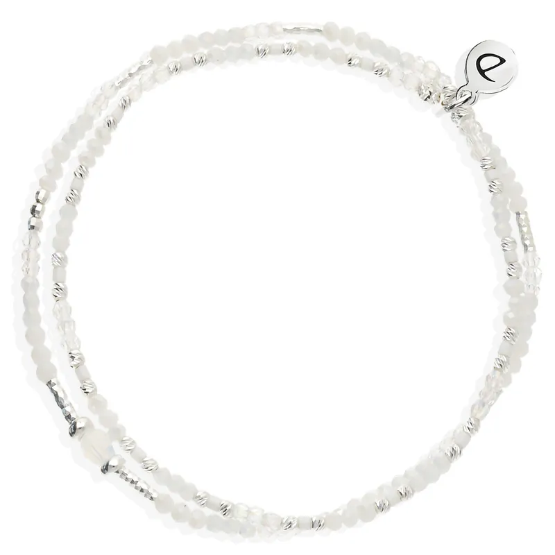 Bon Plan BRACELET ÉLASTIQUE 2 TOURS BLANC INTEMPOREL Argent 925