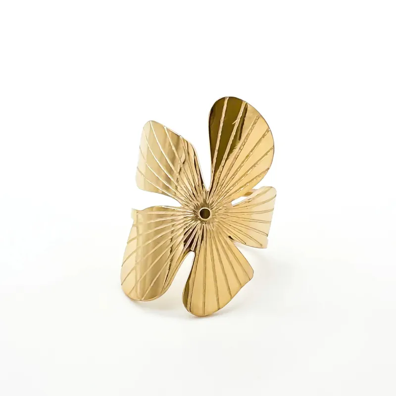 Fleur sauvage - Bague - Acier inoxydable - Ajustable Offre Limitée