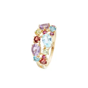 Vente Flash Bague Or Jaune 375/1000 "Color Me" Multipierres 2,12/15