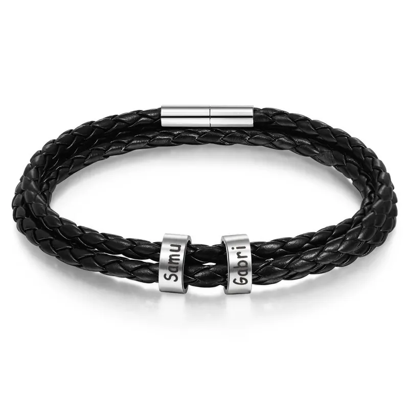 Tendance Bracelets Personnalisés Bracelet Homme 2 Perles