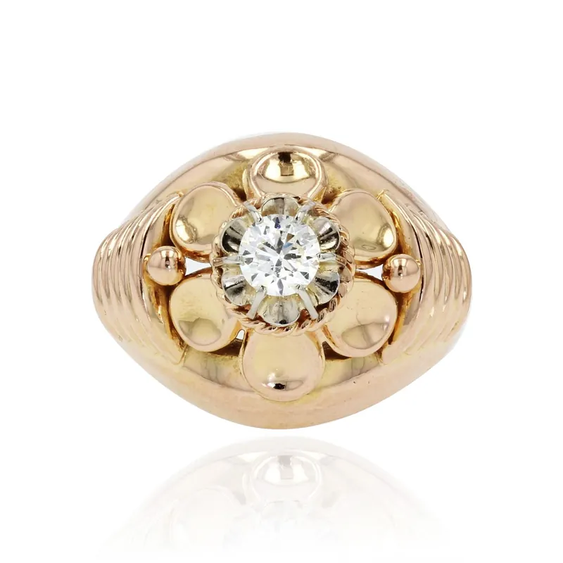 Super Prix Bague or rose vintage diamant