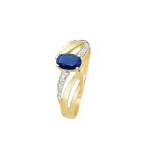 Vente Directe Bague Or Blanc Blue queen Diamants 0,03ct Saphir 0,57ct