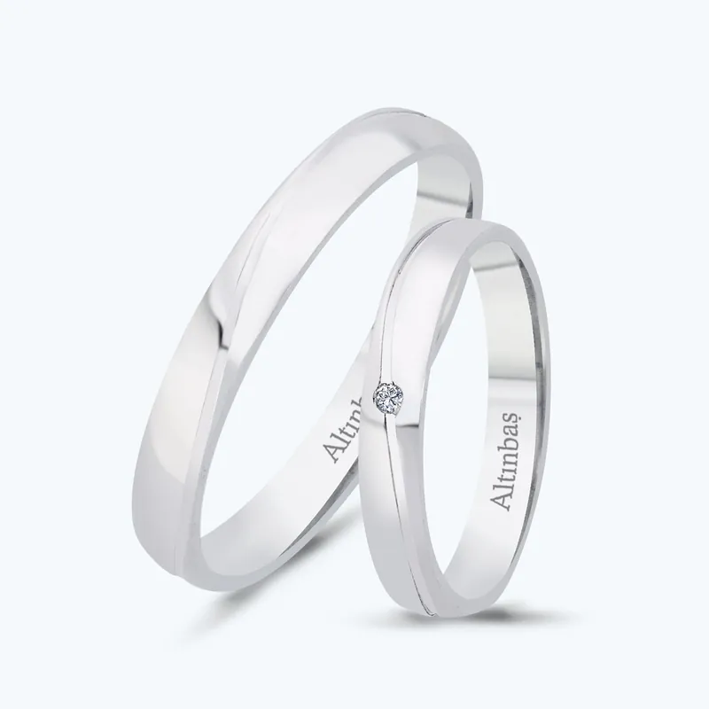 Alliances Couple Or Diamant Populaire