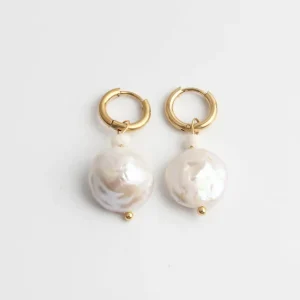 Fait Main Thalia - Boucles d'oreilles - Perle - Acier inoxydable
