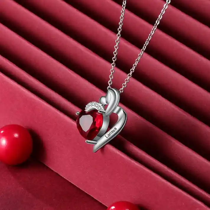 À Ma Maman-Collier coeur 1 Prénoms Personnalisés avec pierre de naissance Must-Have
