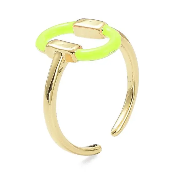 Bague femme réglable émaillé jaune Expédié Aujourd’hui