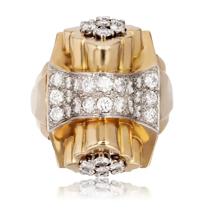 Usine Directe Bague tank nud d'or et de diamants
