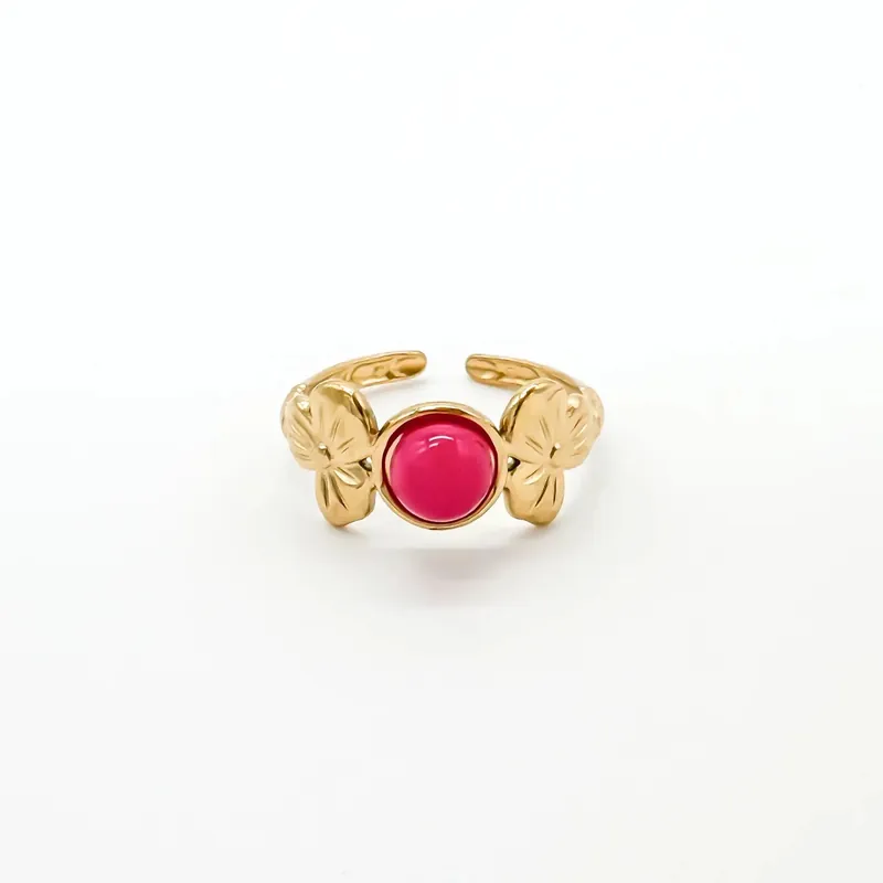 Meilleur Choix Pétale de fleur - Bague - Acier inoxydable - Ajustable