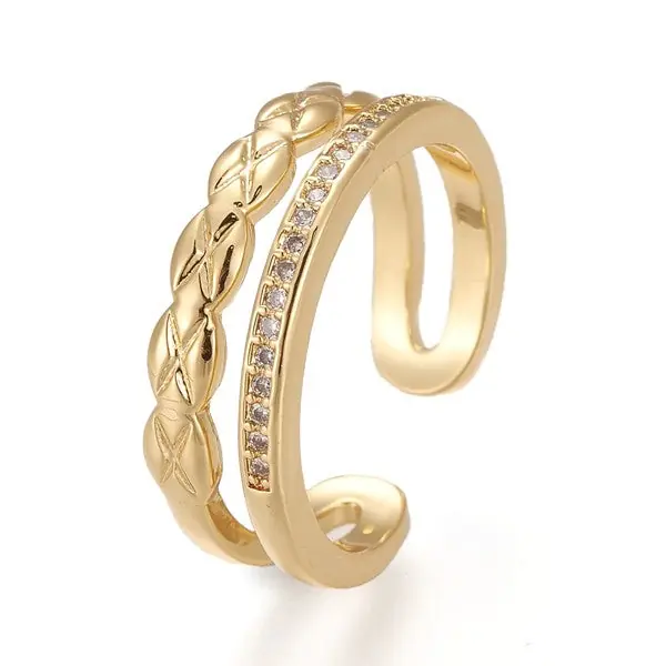 Bague femme réglable double rang Tendance