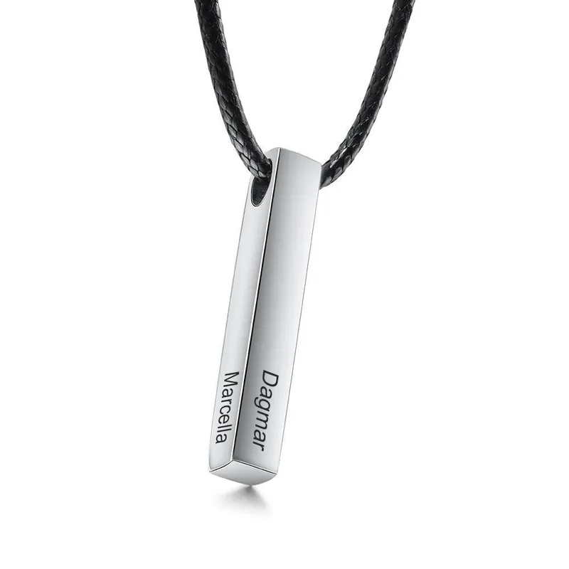 Artisanat Collier Barre 4 Prénoms Gravé Pour Homme Meilleur | Jessemade