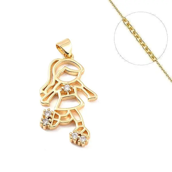 Quantité Limitée Collier chaine et pendentif 18k patins à roulettes