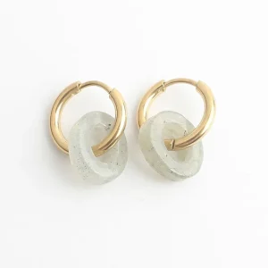 Yela - Boucles d'oreilles - Pierre naturelle - Acier inoxydable Original