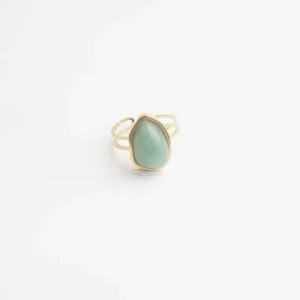 Livraison Mondiale Doloris - Bague - Pierre naturelle - Acier inoxydable - Ajustable