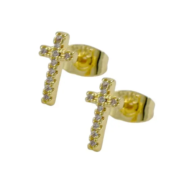 Meilleure Qualité Boucles d'oreilles homme femme petite croix