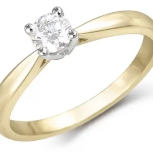 Premium Bague Lana Solitaire distinguée diamant 1/6 carat canadien 18k-platine pour femme