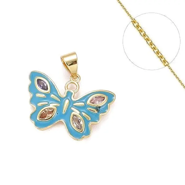 Collier chaine et pendentif papillon bleu Offre Du Jour