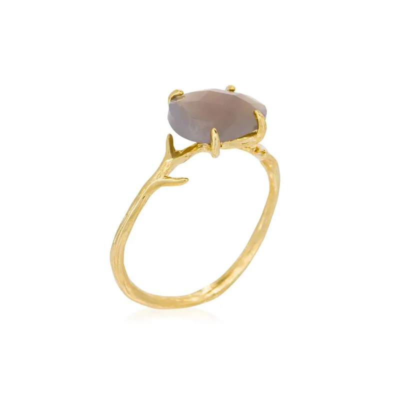 Achetez Aujourd’hui Bague Galaxie Agate grise Laiton doré