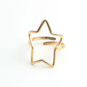 Étoile - Bague - Acier inoxydable Prix Réduit