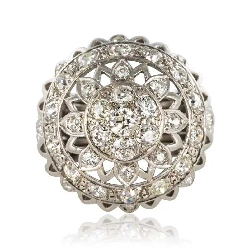 Vente Flash Bague diamants or blanc de cocktail