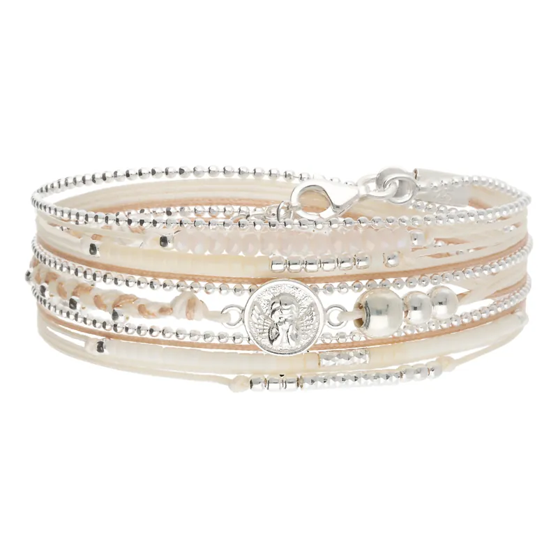 Produit De Marque Bracelet 3 Tours Sixtine Beige Écru