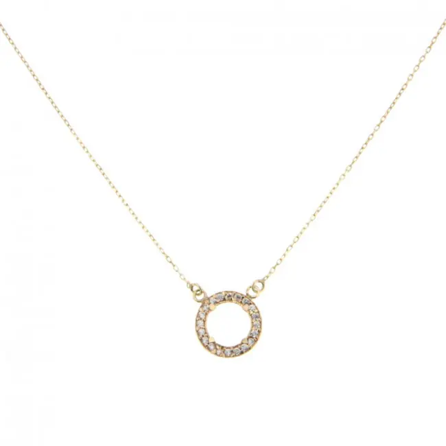 Collier Cercle serti d' Oxydes Or 375°°° | BIJOUX FEMME Marque