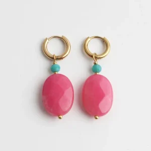 Réduction Sweet - Boucles d'oreilles - Pierre naturelle - Acier inoxydable