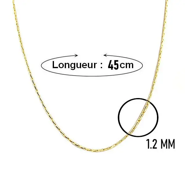 Chaine pour femme - Maille cardano 1.2mm-45cm Premium