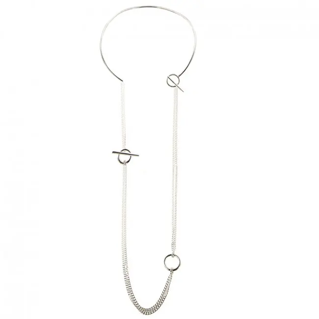 Sautoir Argent massif - EPURE-Multi positions - 85cm - Fabriqué en france Promotion