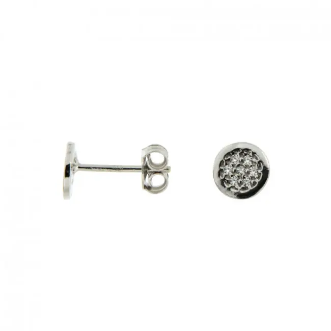 Tendance Boucles d'oreilles Argent KOTA ROND Mini Oxydes - 6mm