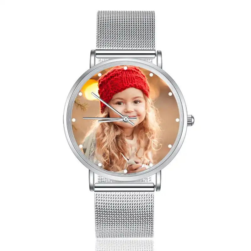 Vente Directe Montre Personnalisée Photo avec Gravure du prénom ou Message Bracelet pour Femme