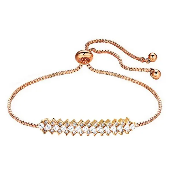 Bracelet pour femme - Couleur or rose - Serti main Acheter Direct