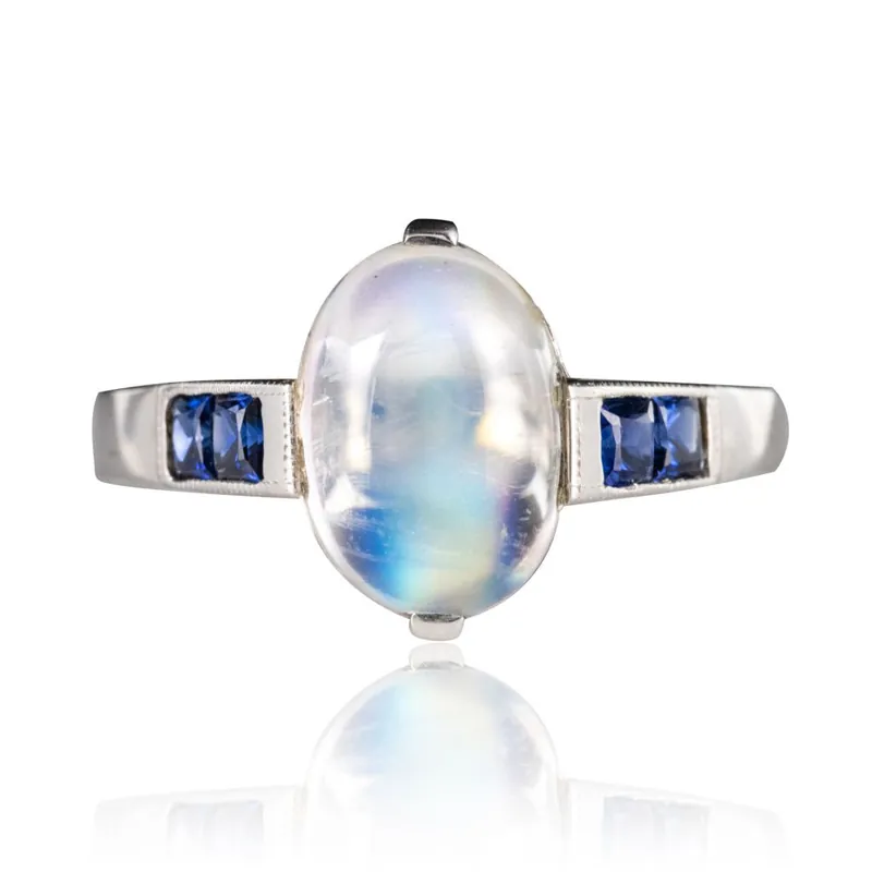 Tendance Bague pierre de lune et saphirs