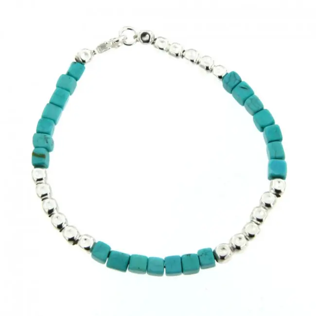 Top Vente Bracelet perles Turquoise et Argent | Bijoux boho made in France
