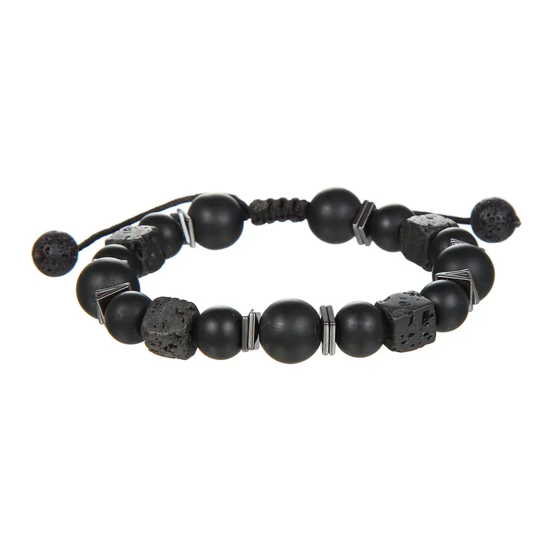 Bracelet en Pierre de Lave Noire Élégance et Énergie bracelet personnalisé homme Noir Cadeau pour Homme|Jessemade Meilleur Prix