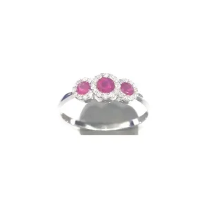 Seulement Aujourd’hui Bague Or Blanc 375/1000 "Triodes" Diamant 0,10/30 R0,32/3