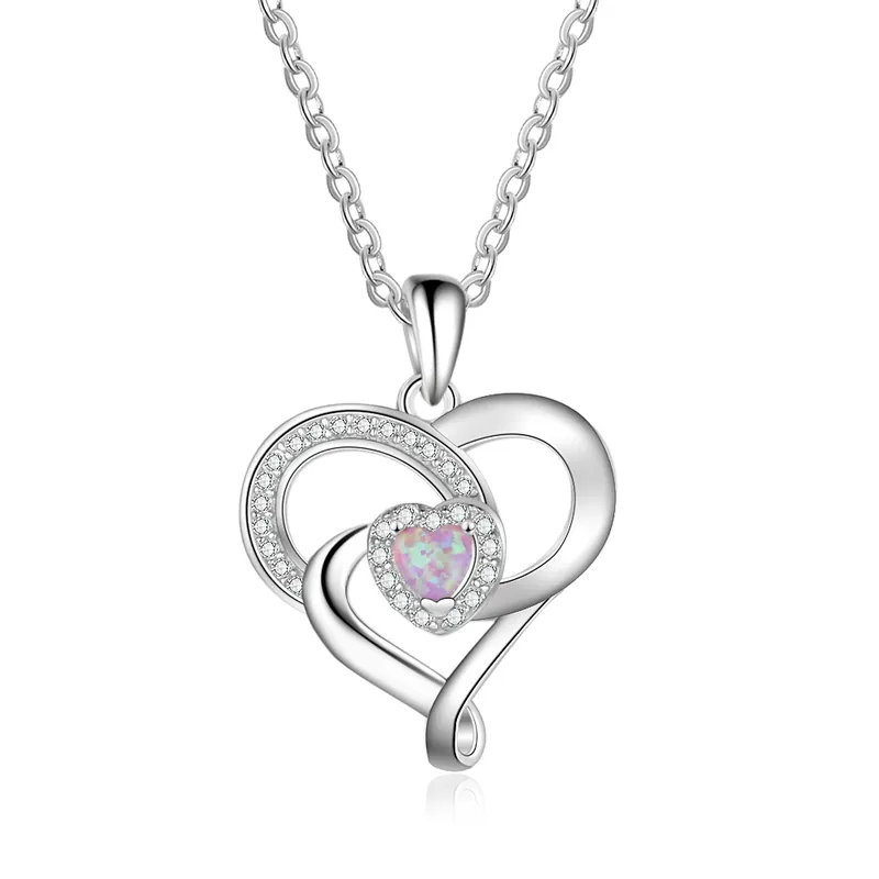 Collier Opale Pendentif Cœur pour Femmes Meilleure Vente
