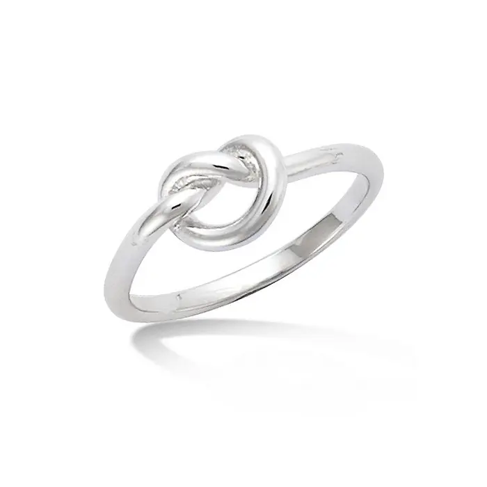 Bague argent femme avec motif noeud lisse classique Haute Qualité
