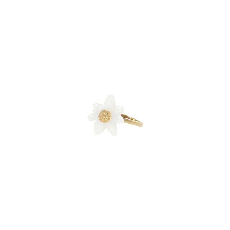 Achat Immédiat Bague ajustable petite fleur nacre blanche - Les Fleurs Du Moment - Marguerite
