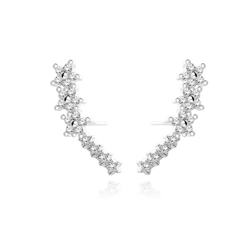 Boucles d'oreilles argent 925 lignée étoiles Mélinda Livraison Mondiale