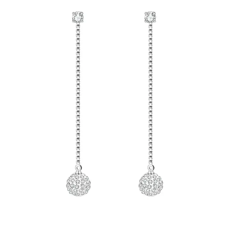 Prix Cassé Boucles d'oreilles argent 925 shamballa Virginie