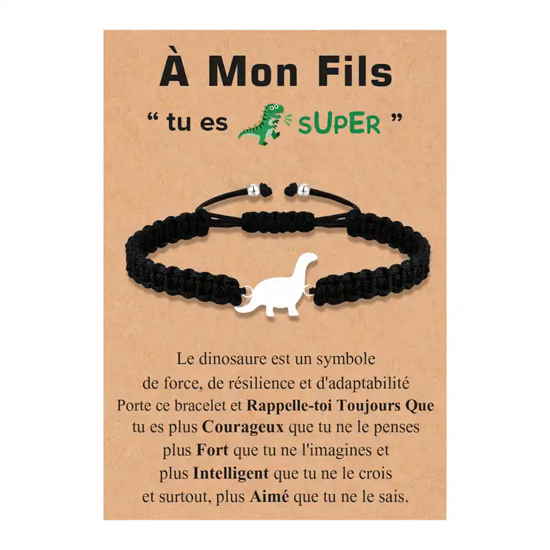 Bracelets Dinosaure Corde tressée - Cadeau Rentrée Scolaire Nouvelle Collection
