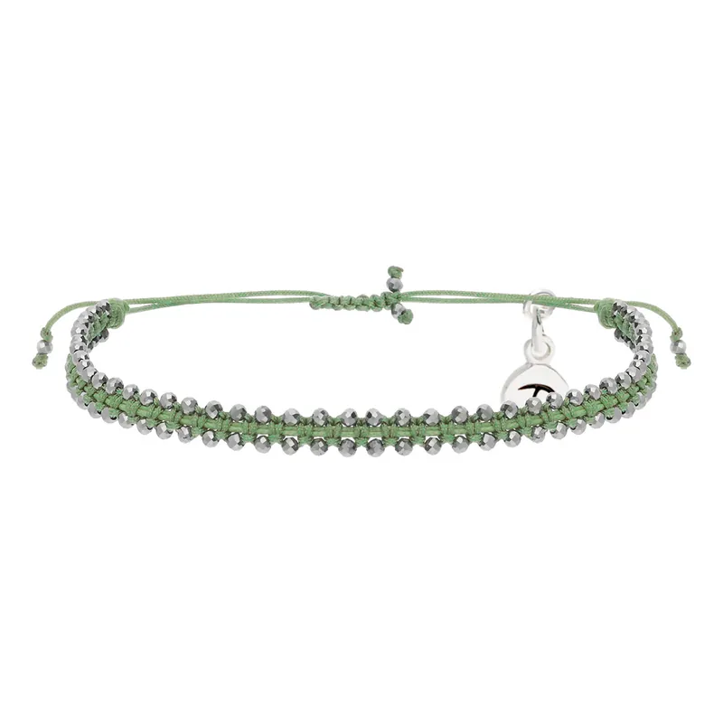 Solde Le Bracelet Le Magnifique en Argent 925 Vert Kaki Pierre Fines Térahertz