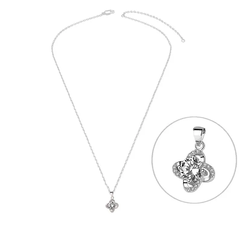 Promotion Collier argent 925 zirconiums sertis oxyde blanc
