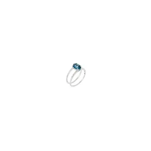 Vente Directe Bague Or Blanc 375/1000 "Solitaire Topazien" Diamants 0,06ct/12 LDNT1,5ct